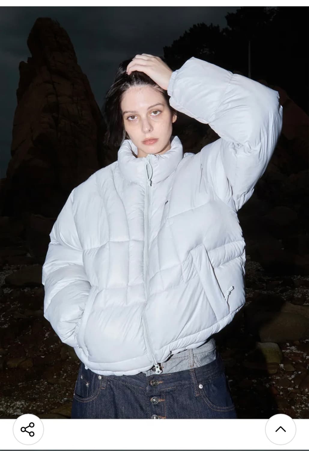 오와이 푸퍼 패딩 light grey 사이즈 M 상품이미지2