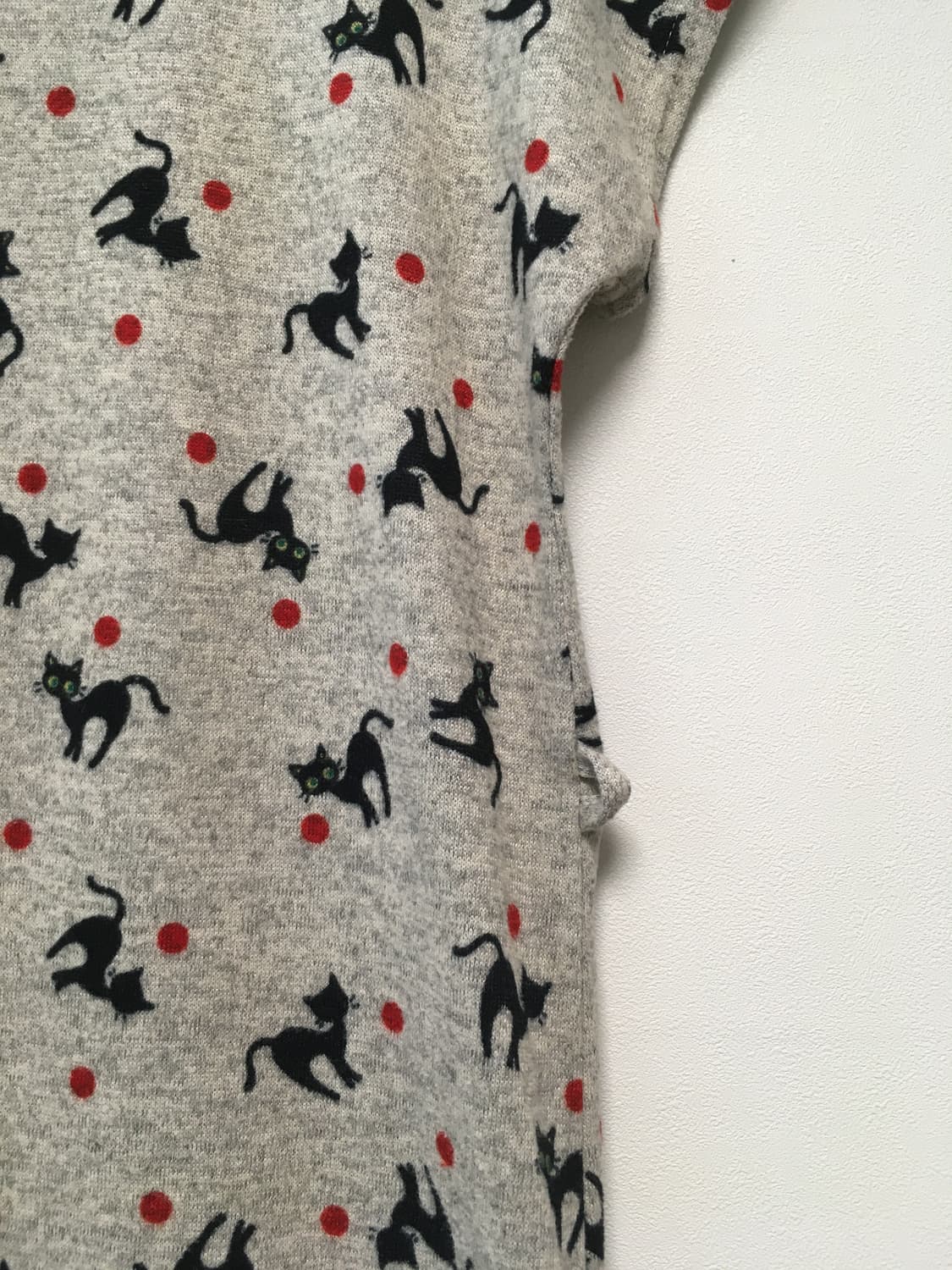 vintage cat pattern top heather grey 상품이미지10