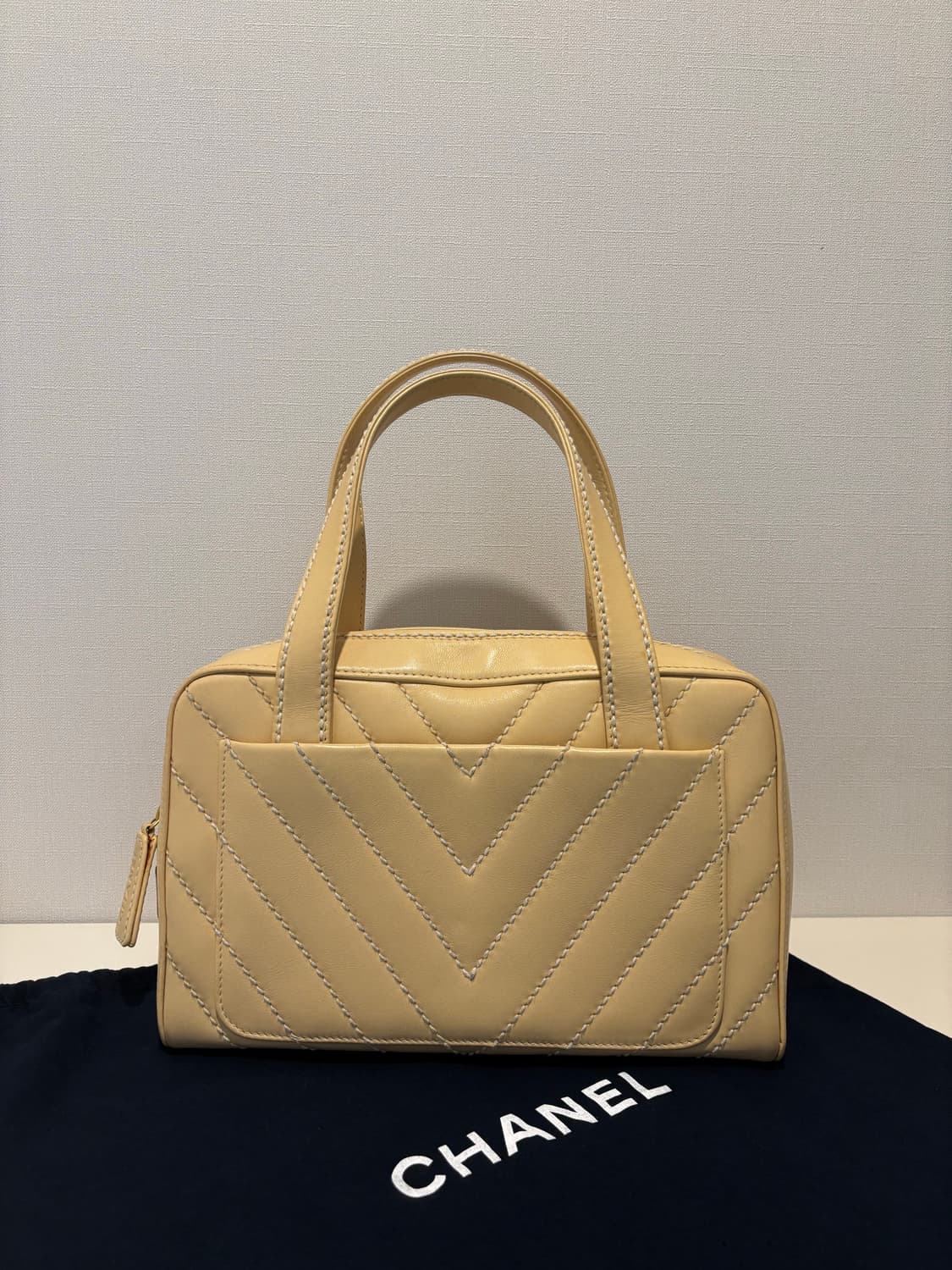 샤넬 빈티지 미니 보스턴백 베이지 (풀구성) 상품이미지4