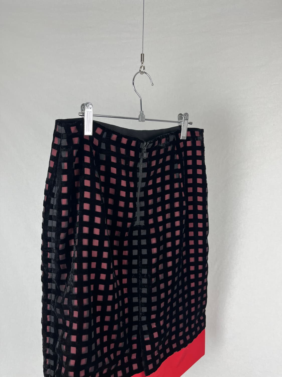 Vintage (maede in japan) 체크 포인트 미디 스커트  상품이미지4