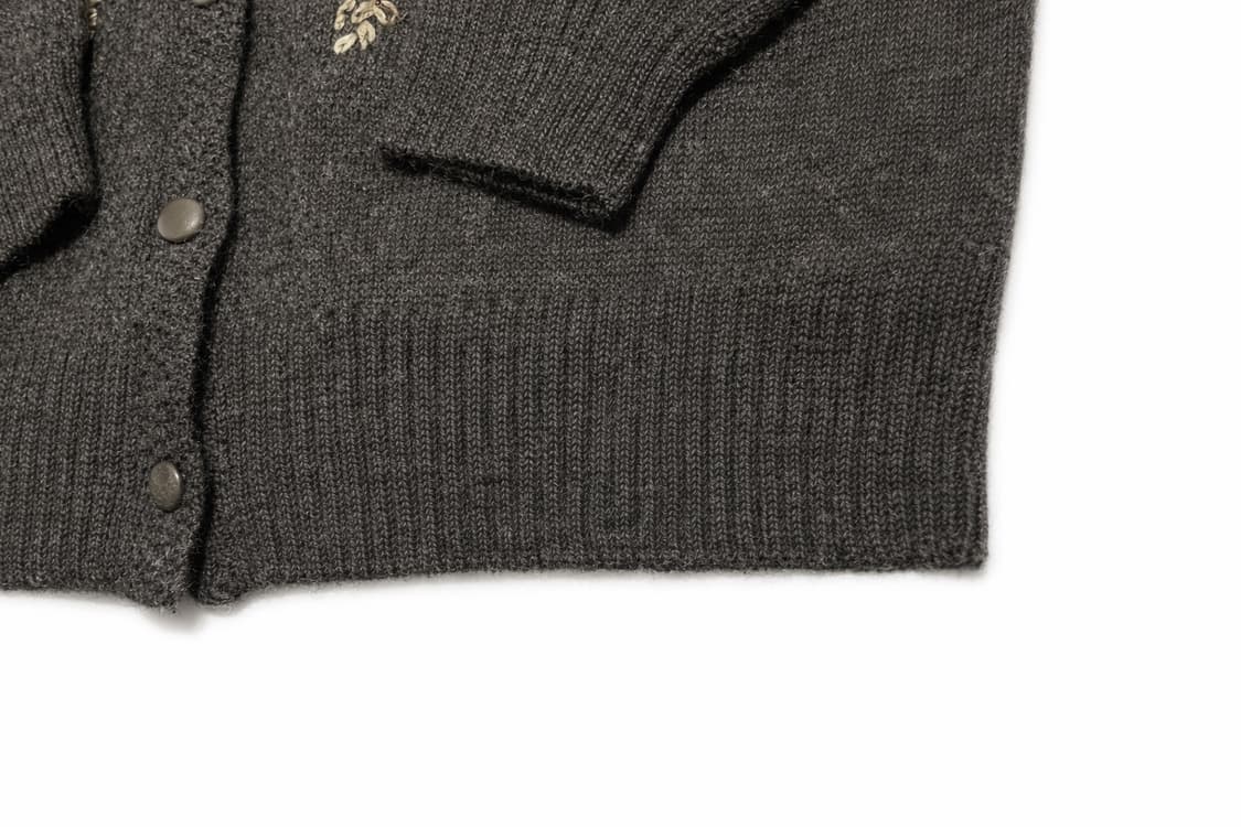 JPN 90s~00s 일본 빈티지 모리걸 울 니트 플로럴 자수 가디건 상품이미지4