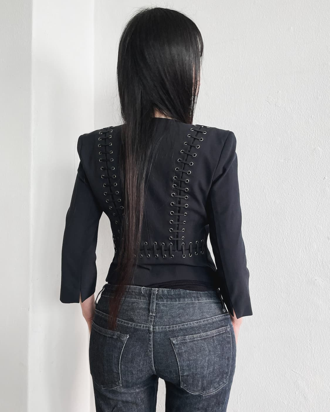 00‘s bebe usa 본디지 아일렛 섹시 크롭 자켓 상품이미지2