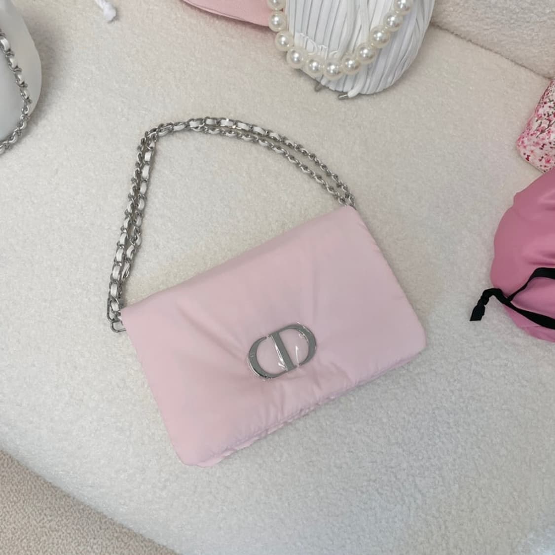 디올 핑크 패딩 파우치 클러치 새상품 상품이미지3
