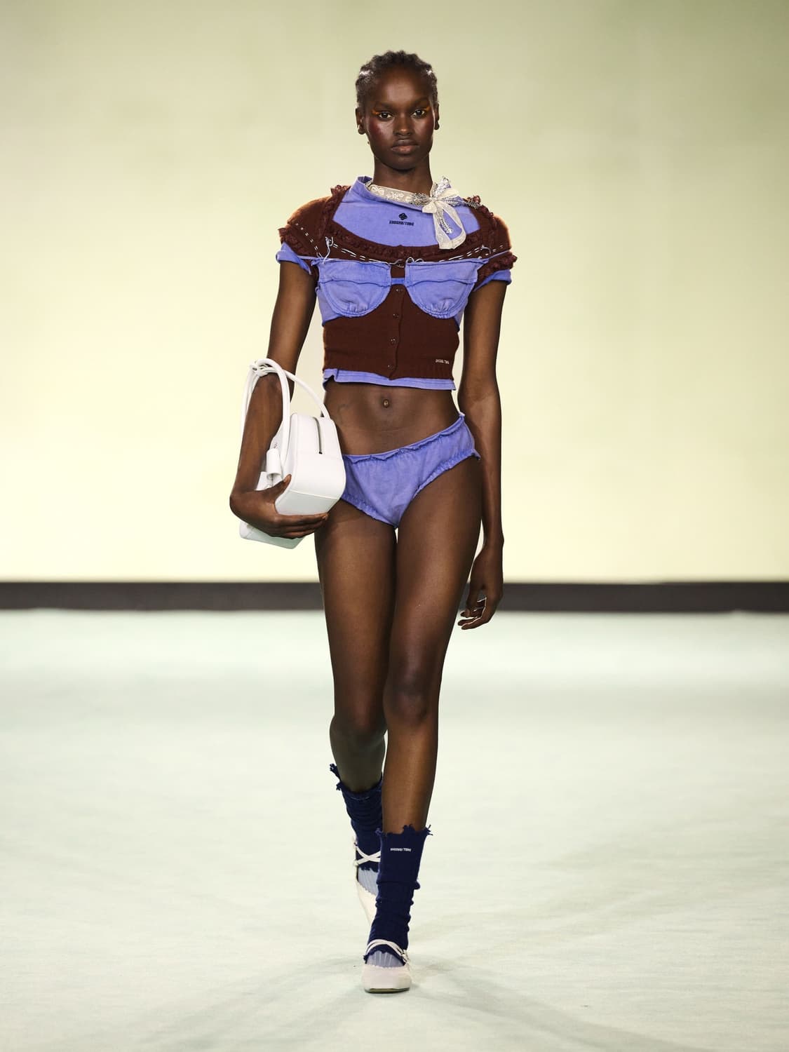 [6,8,10]슈슈통 26ss Wave 레이스 카라 티셔츠/화이트 상품이미지3