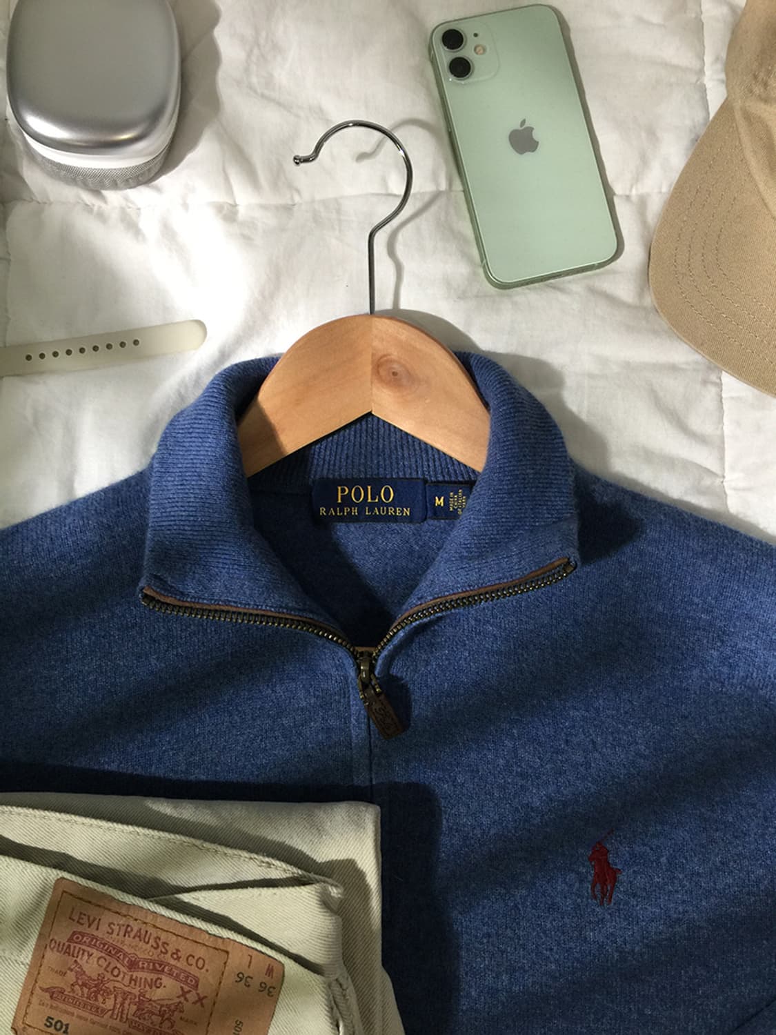 (WOMAN) 폴로랄프로렌 반집업 니트 L 상품이미지2