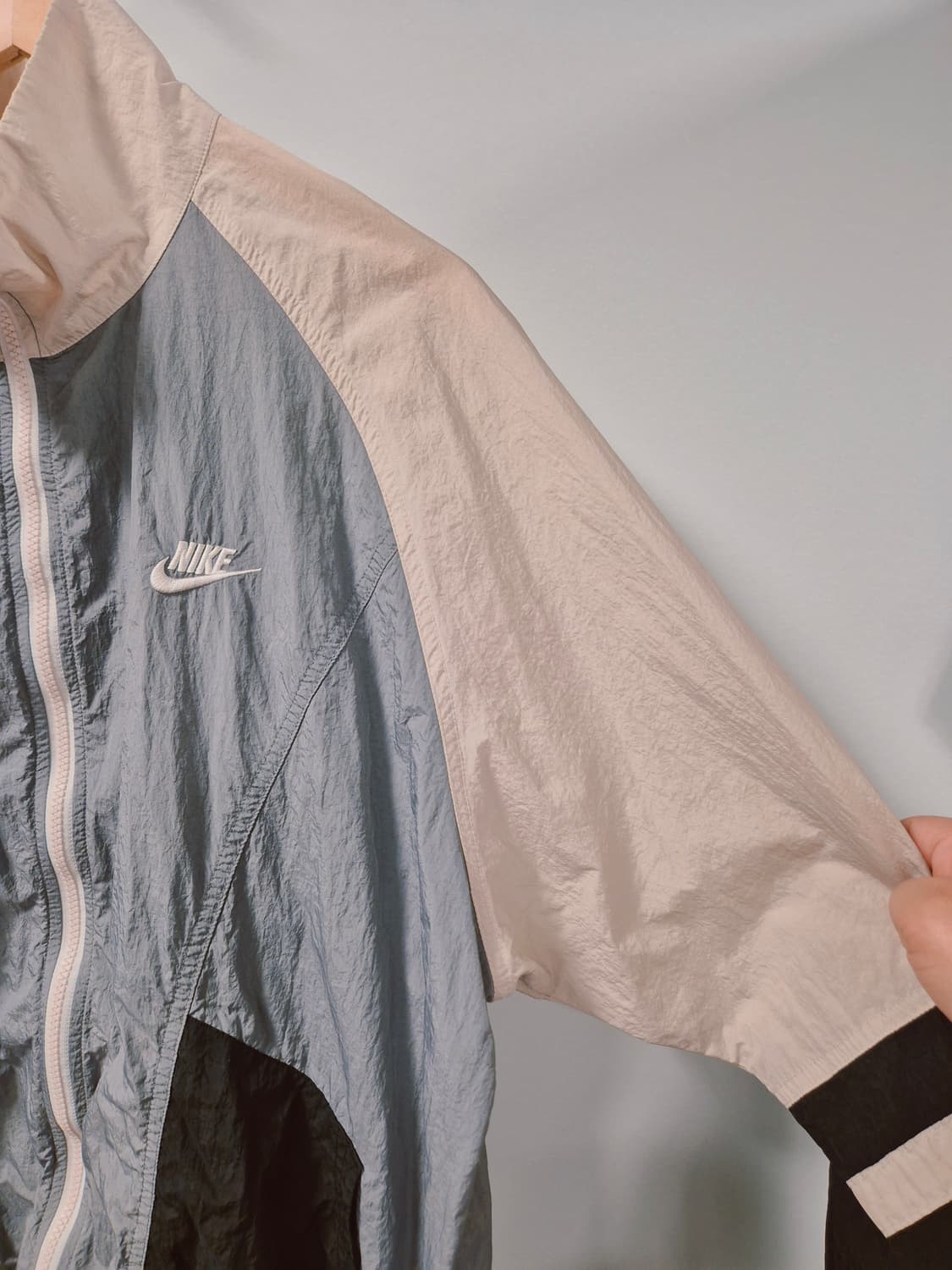 *무료배송*나이키 백로고 그레이 컬러블록 바람막이 XL(상태A급) 상품이미지2