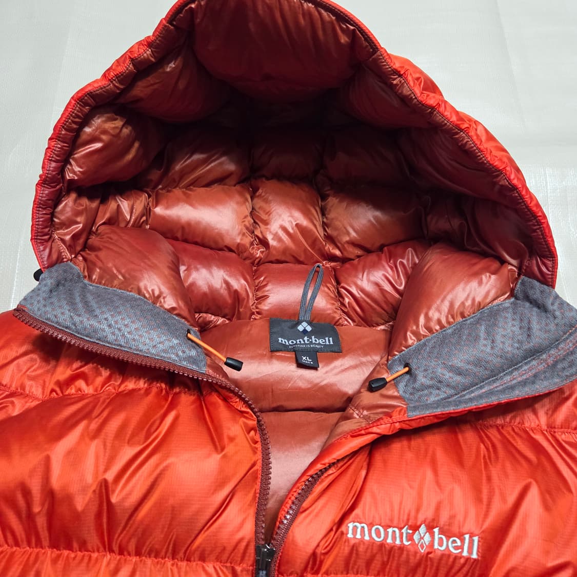 몽벨 알파인 다운 패딩 오렌지 XL 상품이미지3