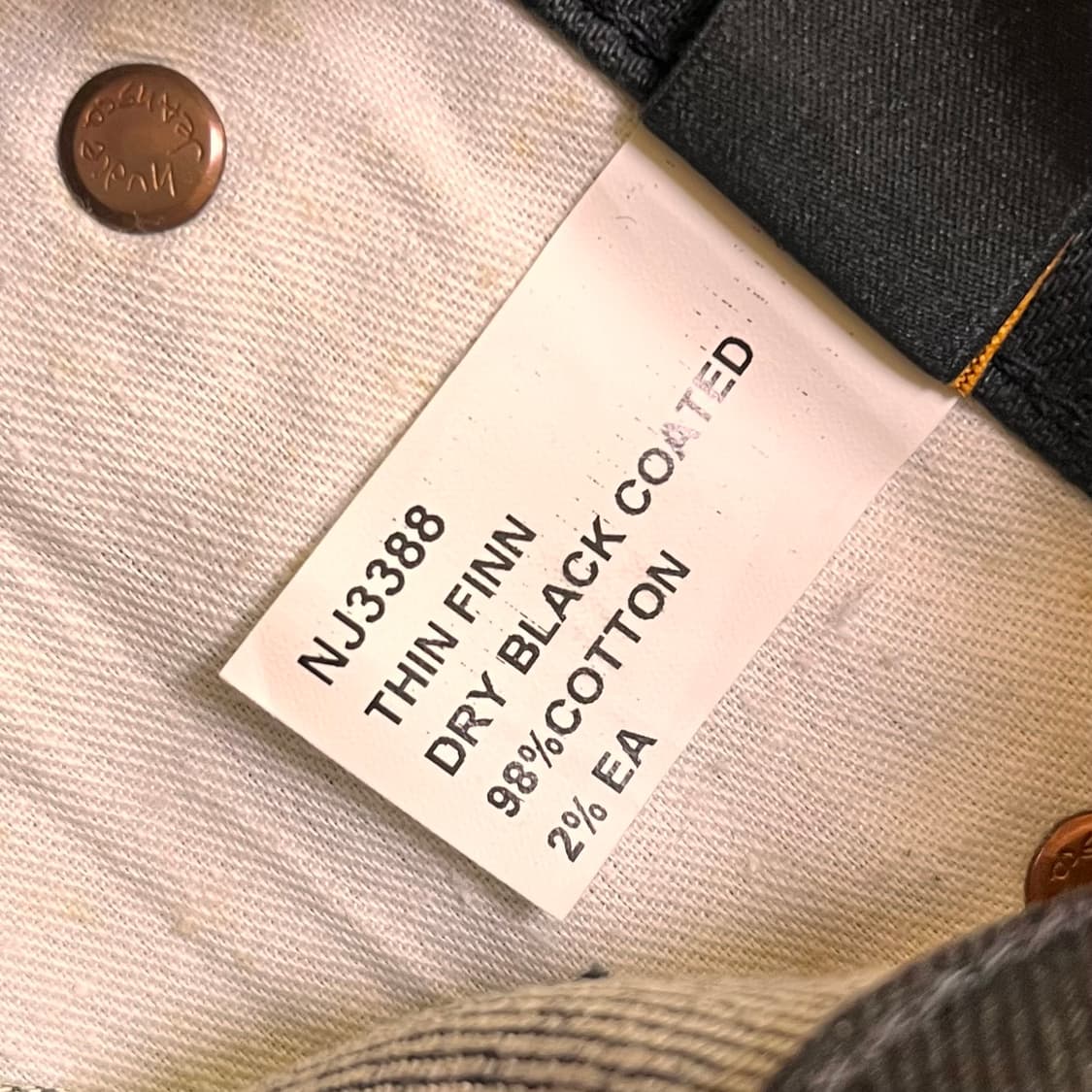 누디진 THIN FINN 블랙진 데님팬츠 W30 L32 상품이미지6