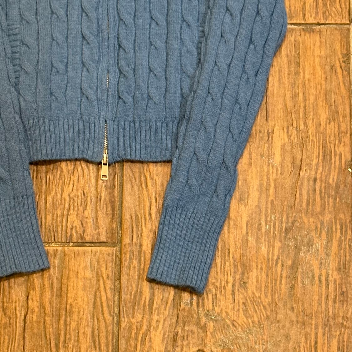 [HI] Polo 폴로 케이블 니트 집업 블루 상품이미지2