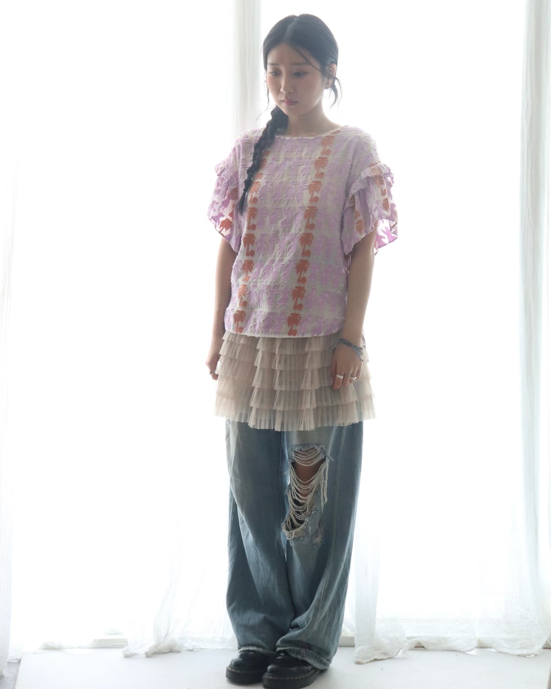 [Tsumori Chisato] Palm Tree Frill Blouse 상품이미지7