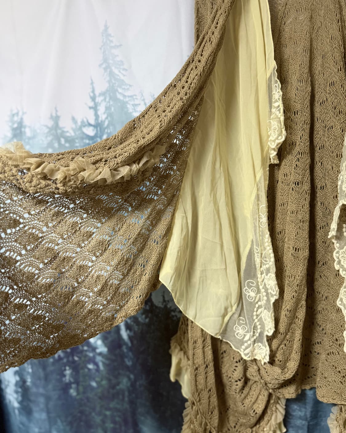 axes femme 엑시즈팜 롱 프릴 니트 가디건 모리 일본빈티지 상품이미지3