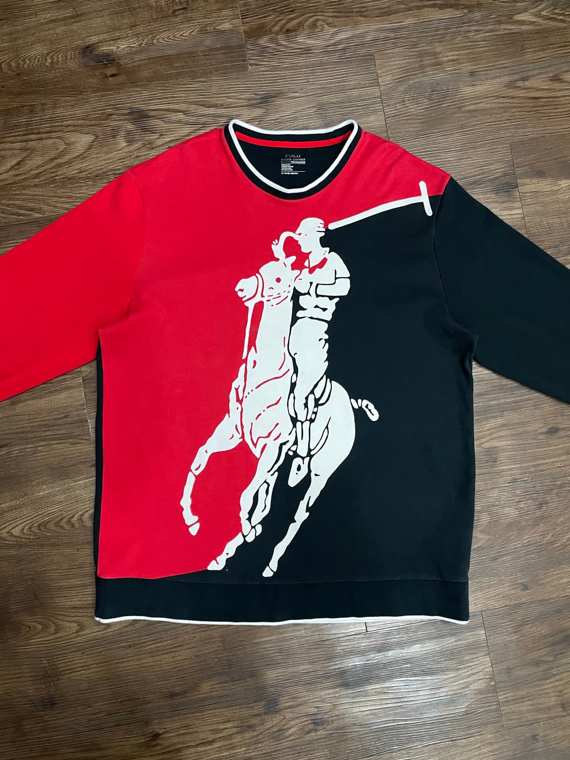 폴로 P-Wing 코튼 인터락 빅로고 그래픽 맨투맨 티 상품이미지1