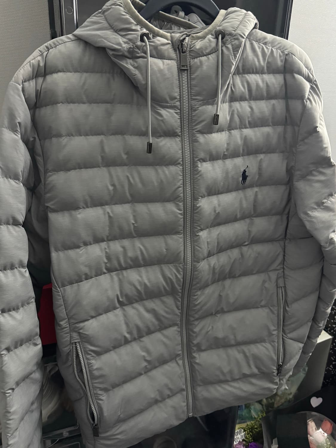 폴로 랄프로렌 24FW 하프라인드 라이트 후드 경량 숏패딩 상품이미지3