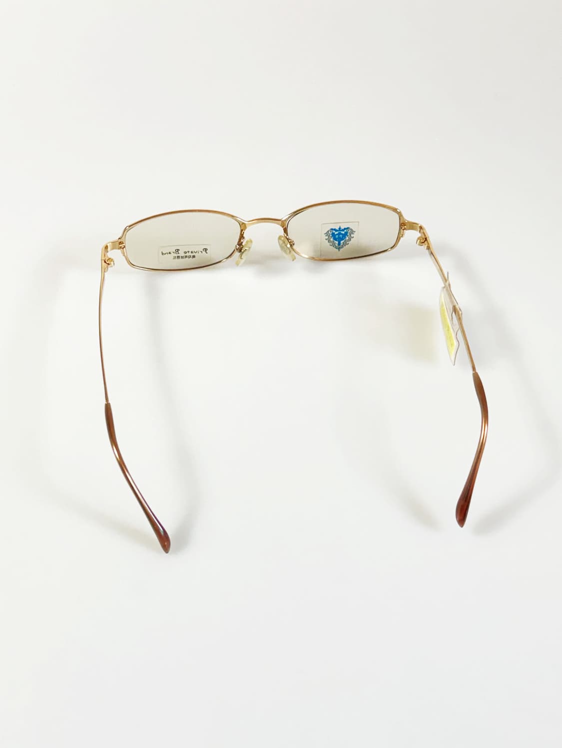 90s PRIVATE BRAND 골드 슬림 스퀘어 메탈 빈티지 안경 상품이미지5