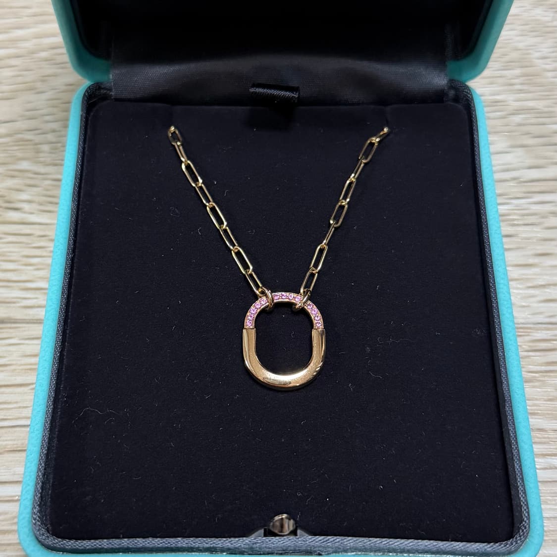 [S+급/스몰] 티파니앤코 락 펜던트 핑크 사파이어 18K 목걸이 상품이미지2