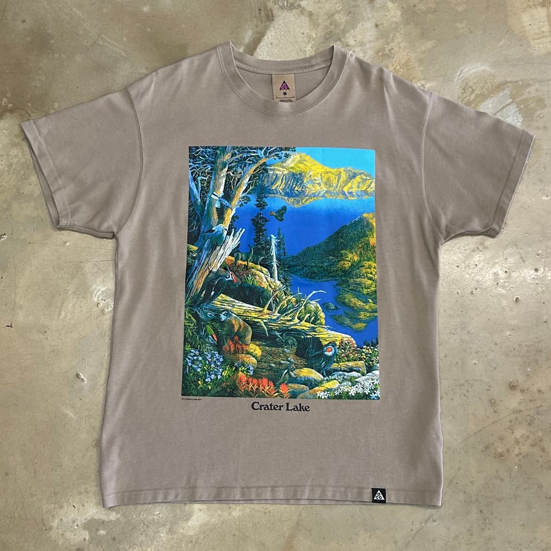 XL 나이키 acg 프린팅 베이지 반팔티 상품이미지2