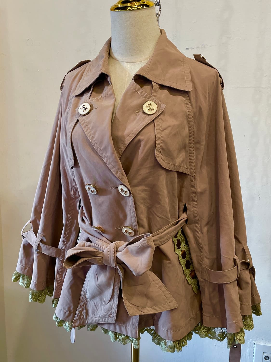 liz lisa 리즈리사 리본 버튼 녹차 초코 베이지 케이프 상품이미지1