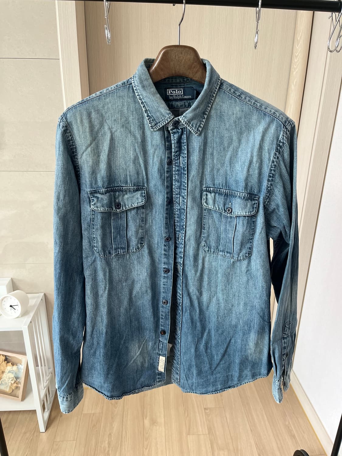 폴로 데님 셔츠 L 해군 디테일 상품이미지1