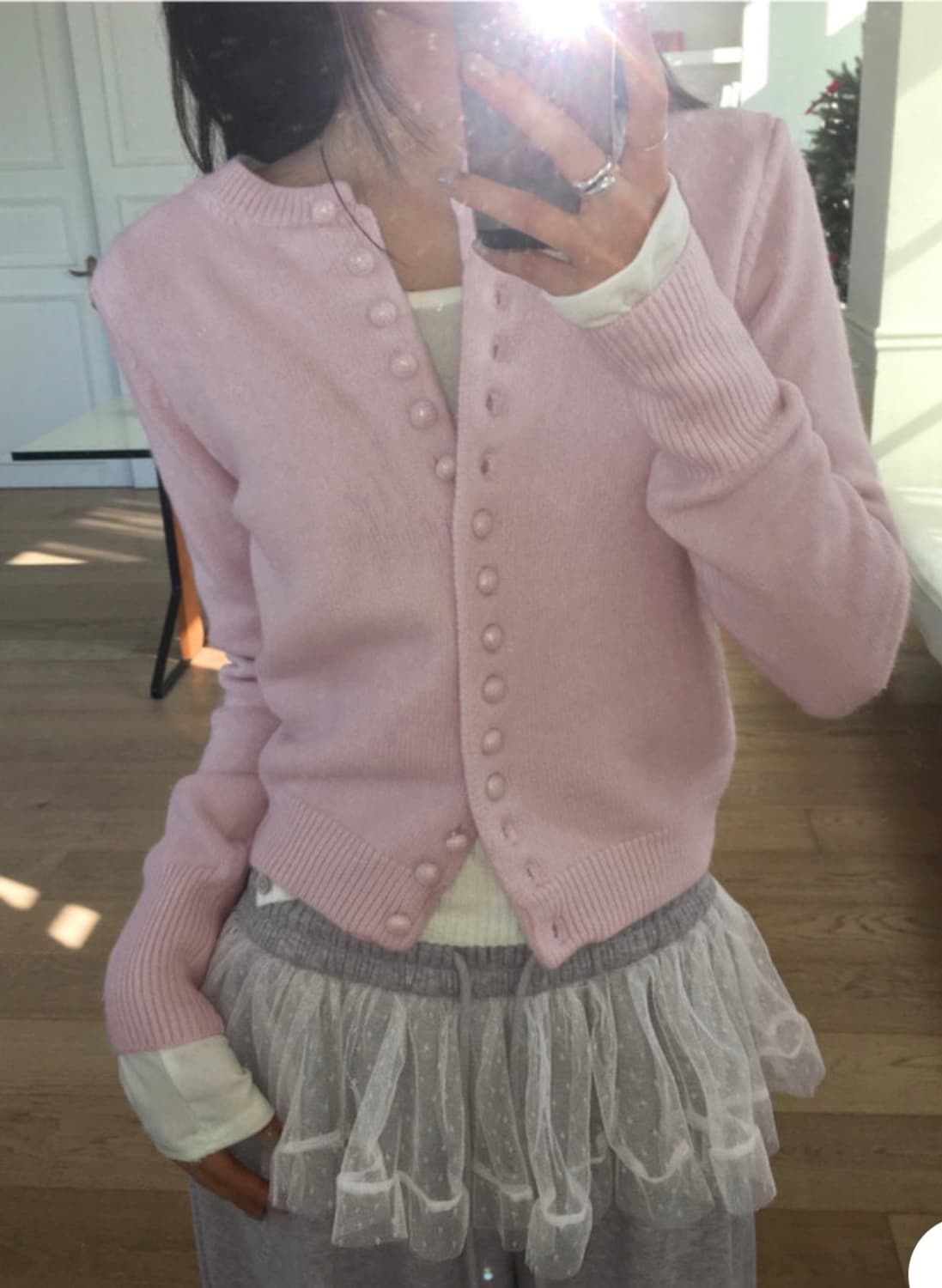(새제품)콩단추 핑크 가디건 상품이미지1