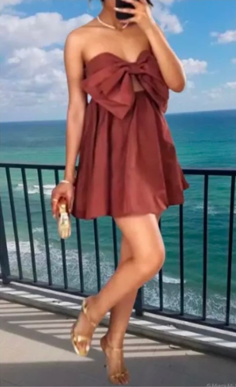 새상품 자라 zara dress 리본 미니 원피스 M 상품이미지7