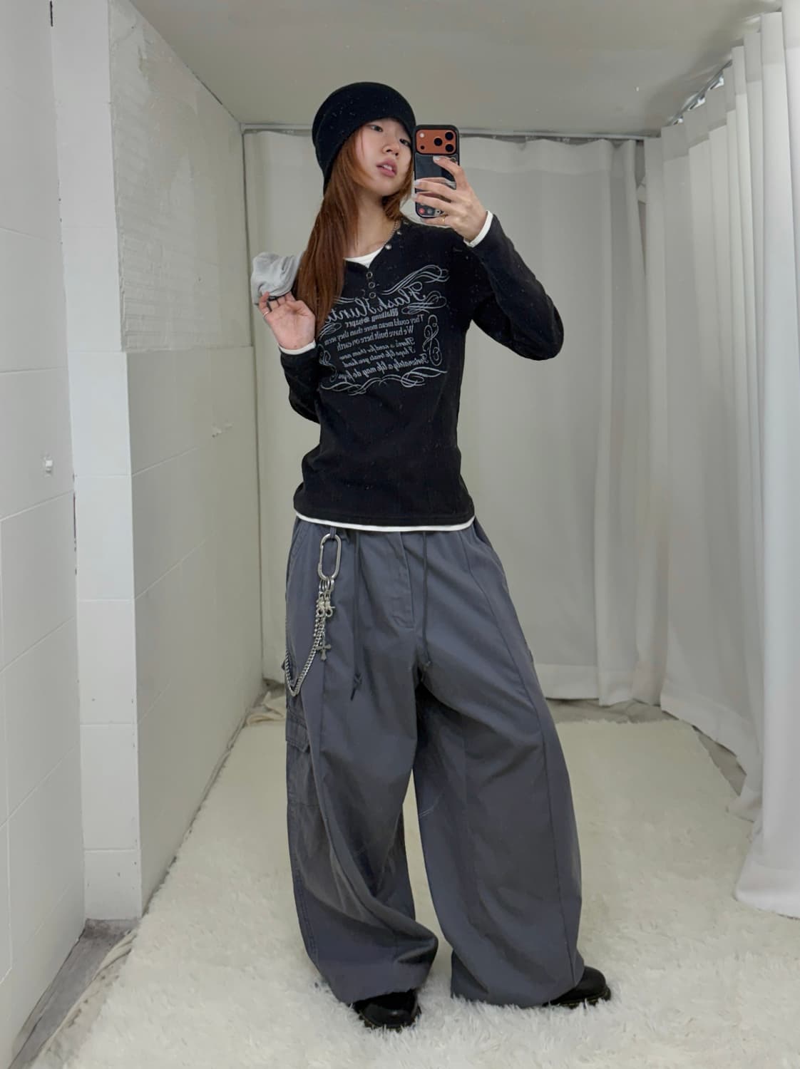 빈티지 무채색 너드 스트릿 코디 세트 상품이미지2