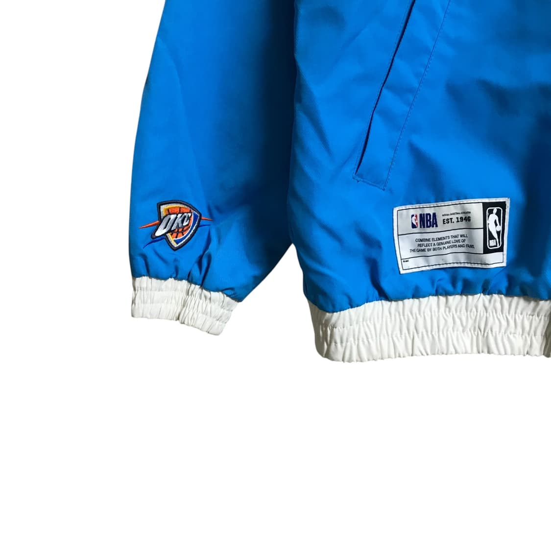 NBA 오클라호마시티 썬더 팀 배색 컬러 블럭 바람막이 재킷️ 상품이미지3