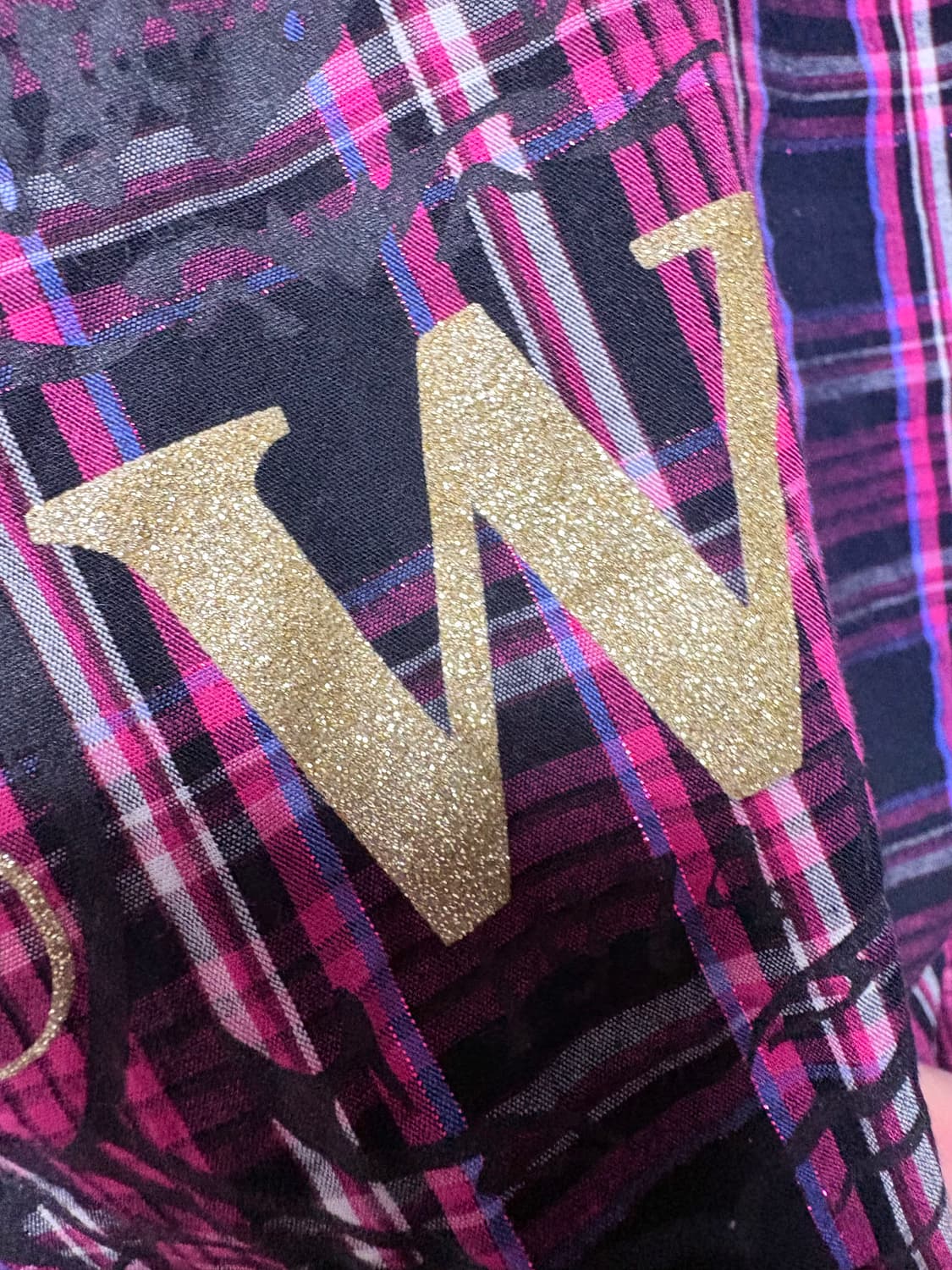 펑크키치나나깔 핑크마젠타 블랙 글리터포인트 셔츠 상품이미지4