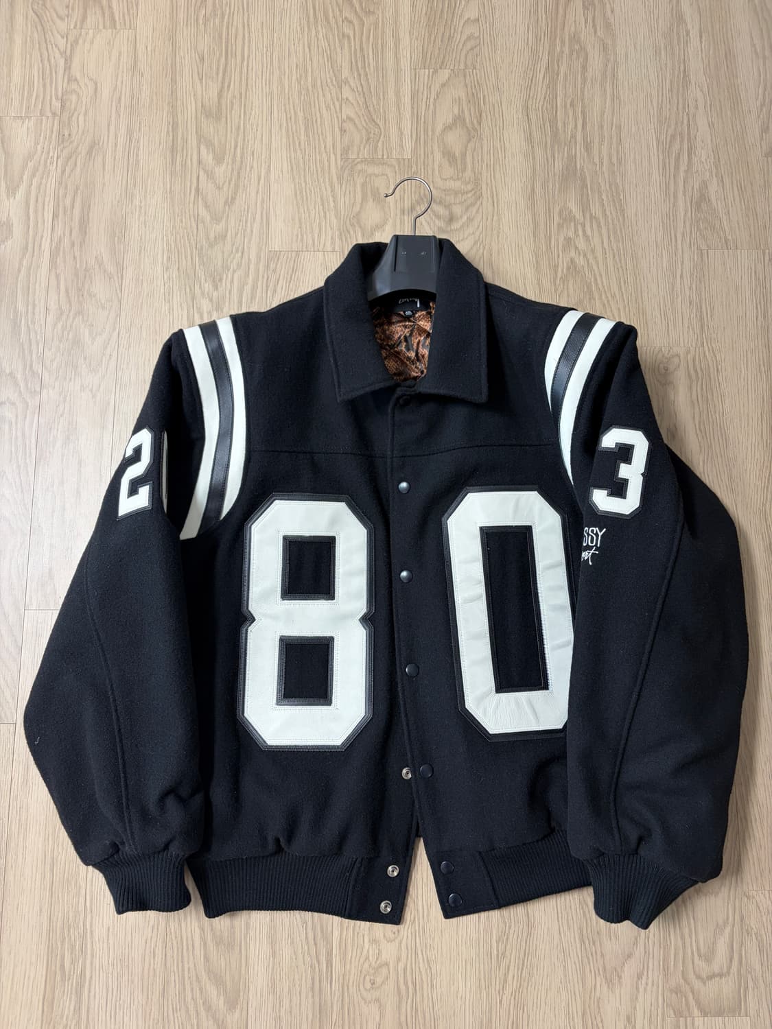 [XXL]스투시 80 울 바시티 자켓 블랙 상품이미지1