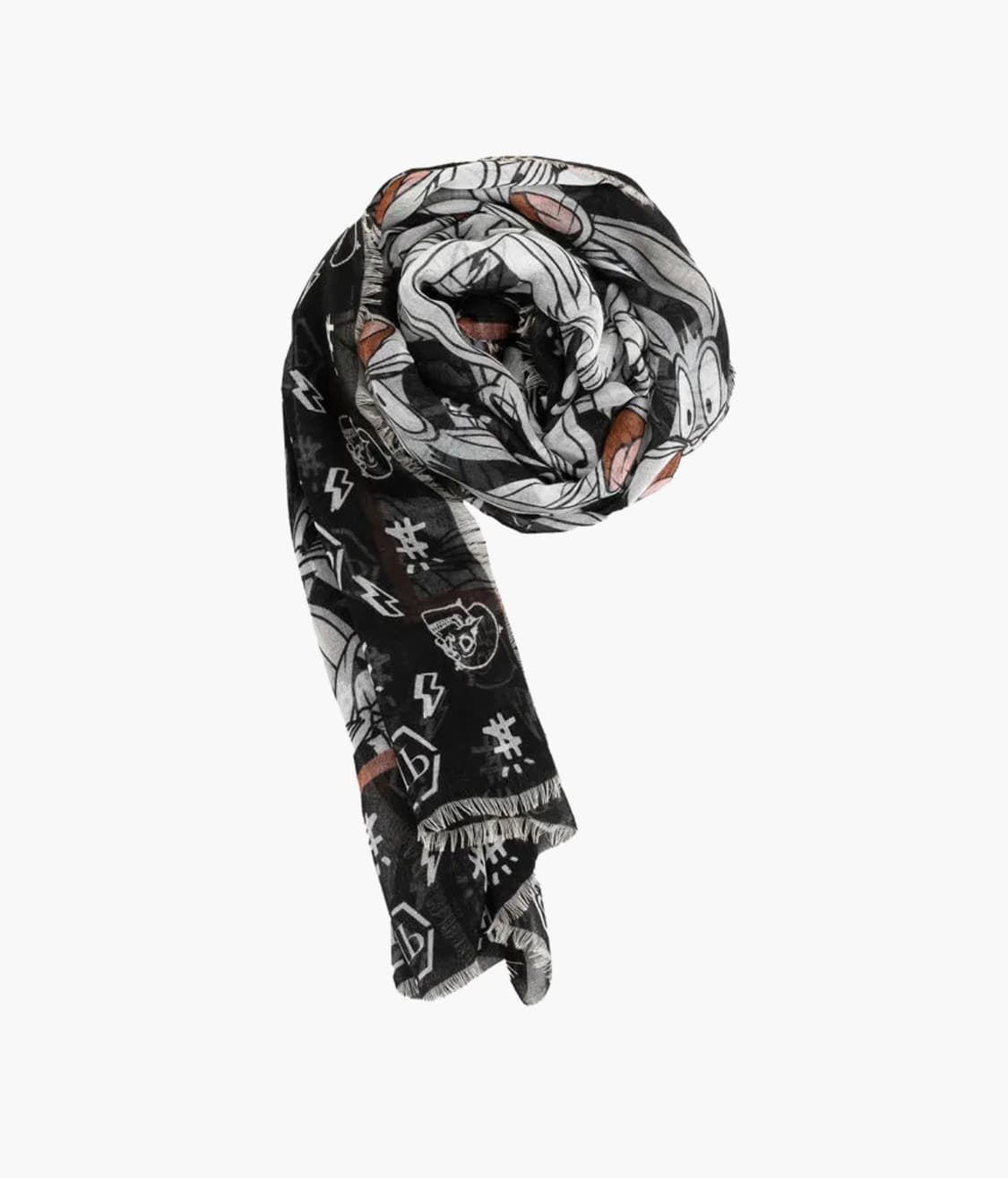 (OS) 필립플레인 모달 실크 버니 머플러 블랙  상품이미지4