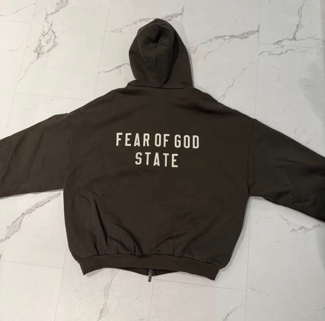 (M) 피어오브갓 에센셜 헤비 플리스 후드 집업 브라운 상품이미지7