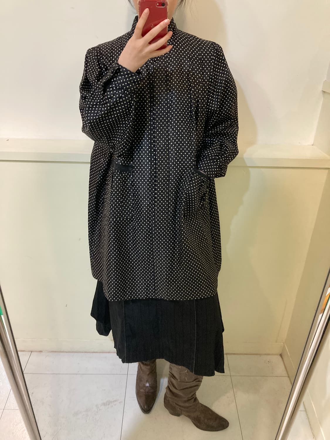 어깨 퍼프 도트 트렌치 야상 상품이미지8