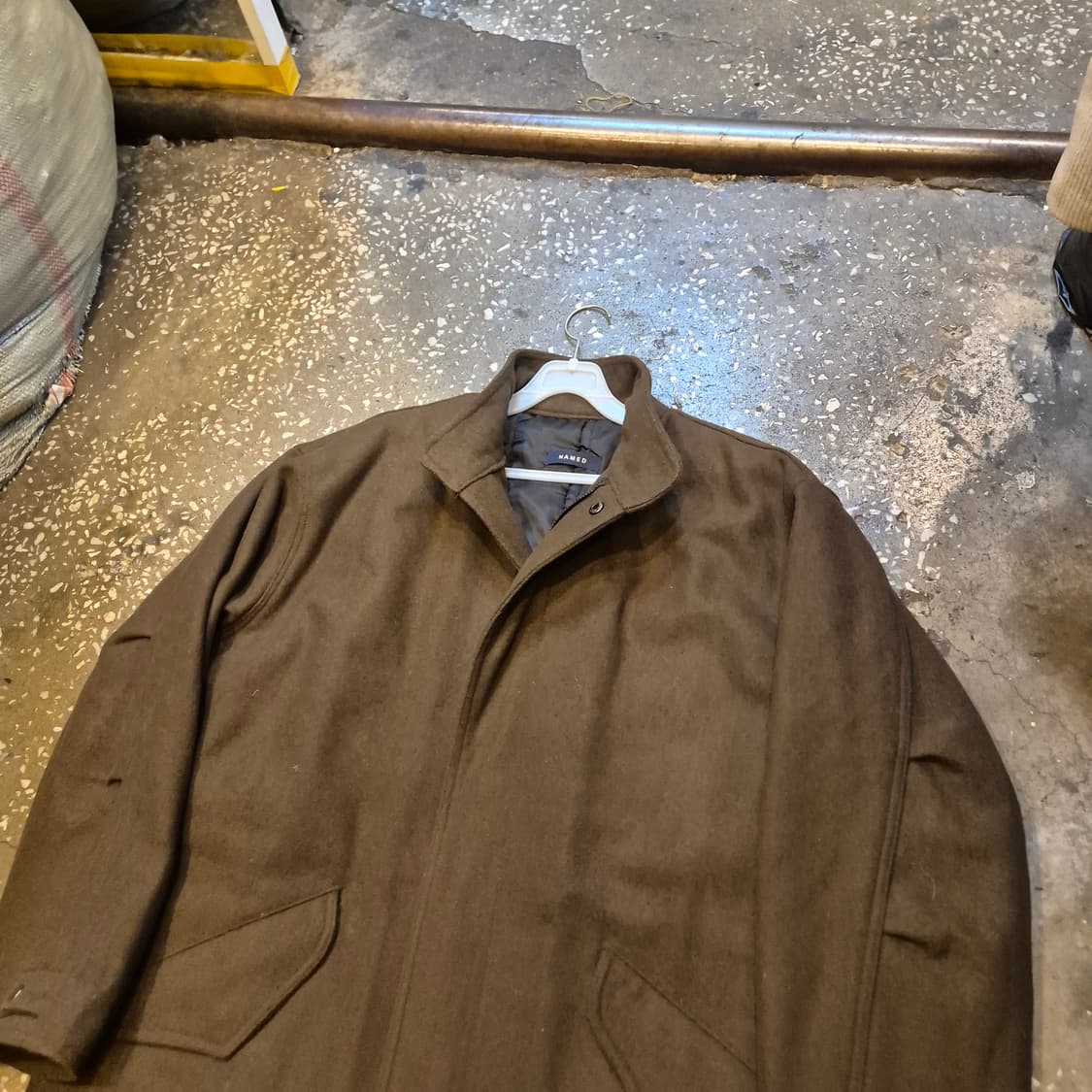 실사이즈 L~XL(착샷잇음) 브라운 울 롱코트 상품이미지10