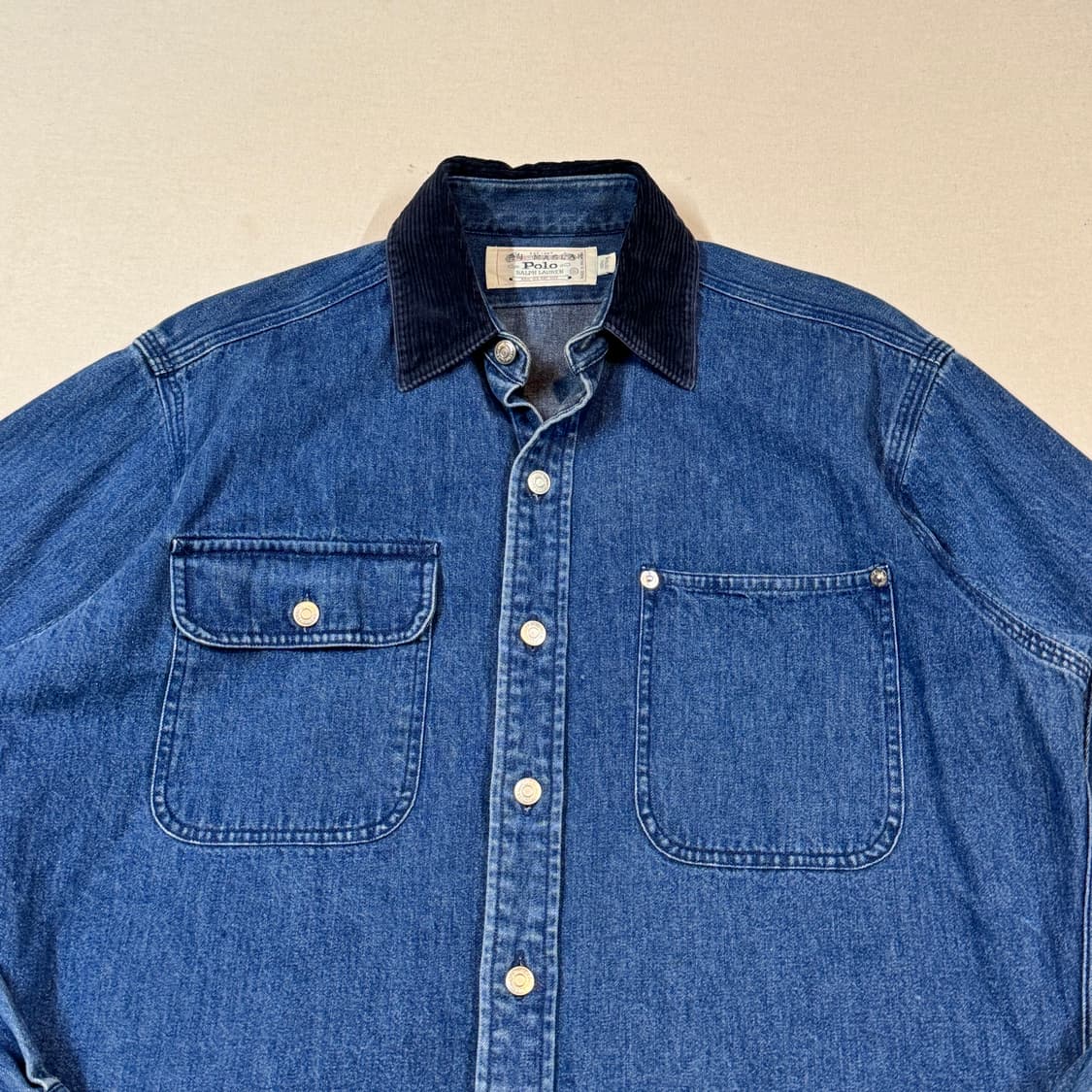 S) 폴로 랄프로렌 코듀로이 배색 데님 던가리 워크 셔츠 상품이미지3