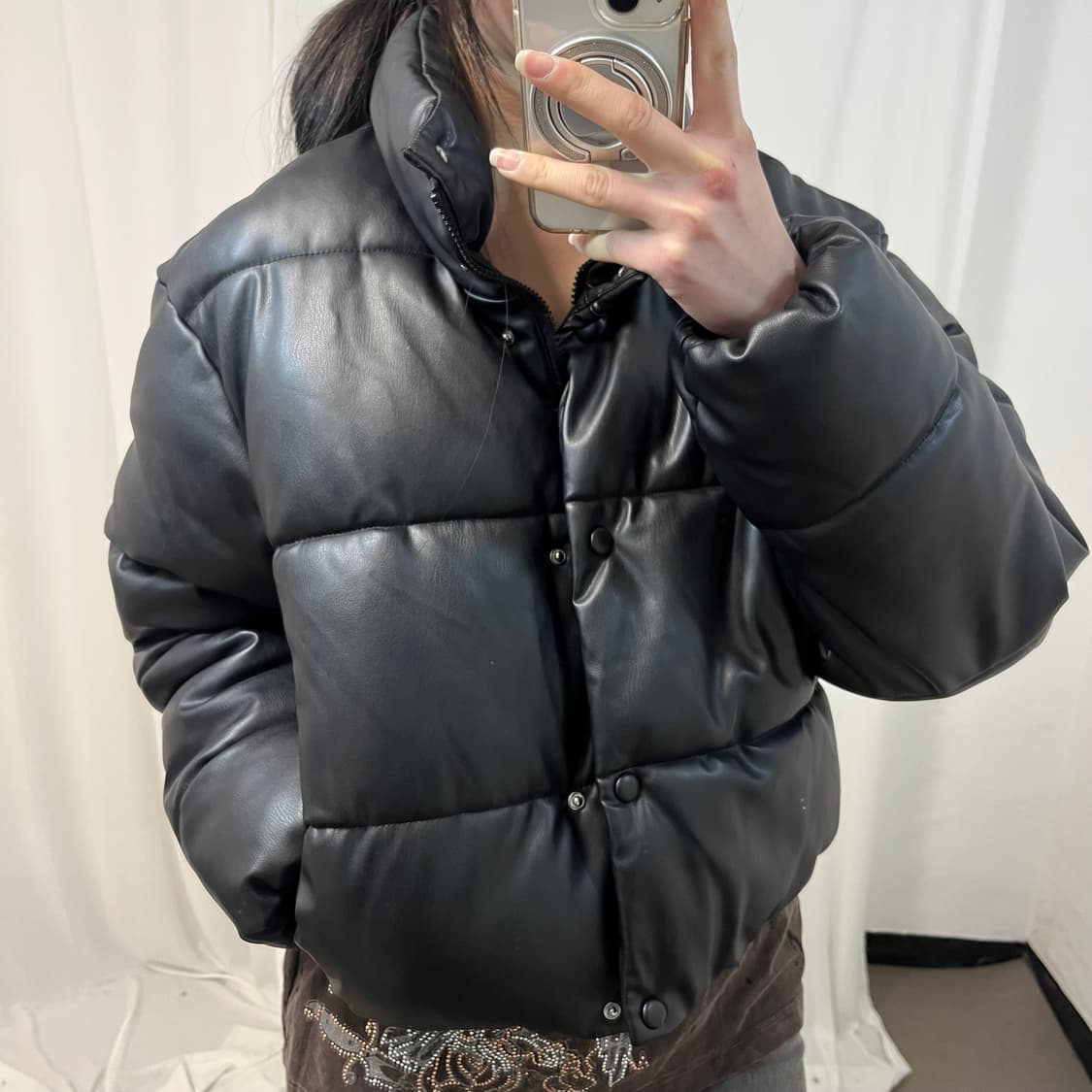 ZARA Leather Padding Jacket 상품이미지3