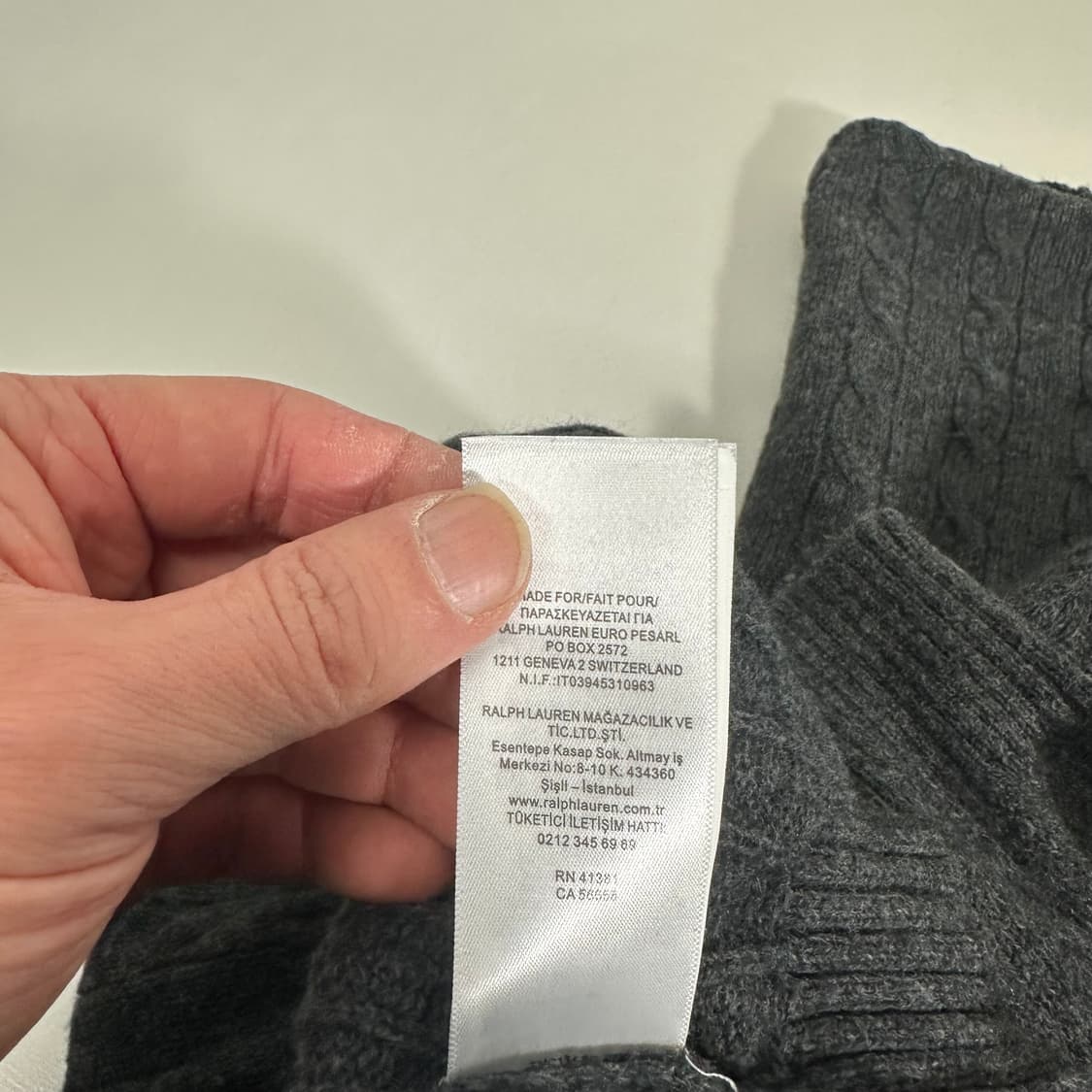 우먼S-M 폴로랄프로렌 챠콜 기본로고 꽈베기울니트 상품이미지7