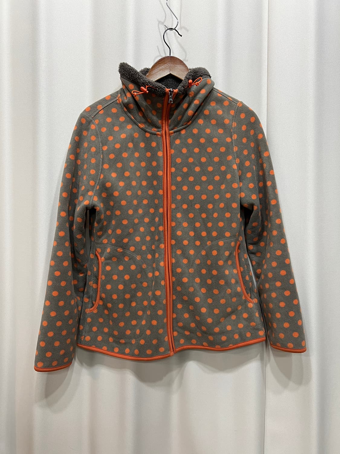 여성 하이넥 도트 후리스 자켓 상품이미지2