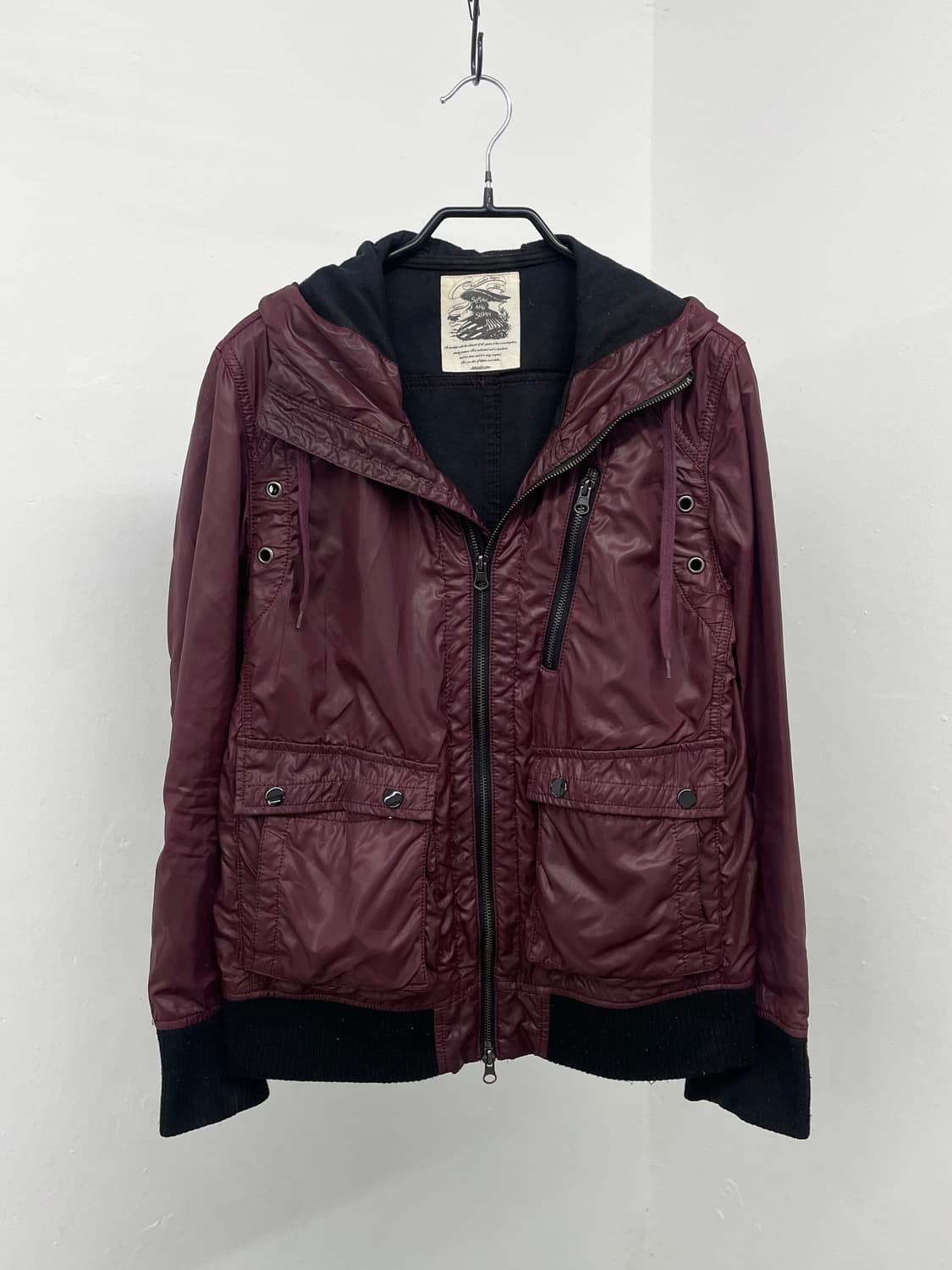 그런지 버건디 투웨이 디테일 자켓  상품이미지4