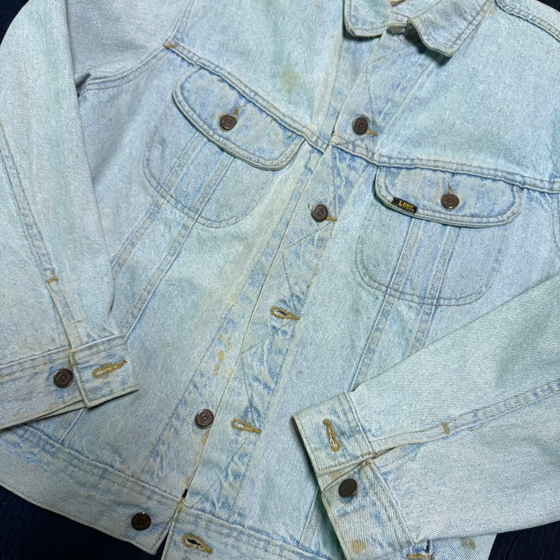 90's Lee x 하드록 카페 데님 트러커 자켓 M 상품이미지3