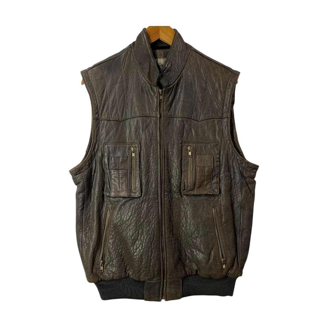 [Echtes leder] 리얼레더 집업 베스트 상품이미지1