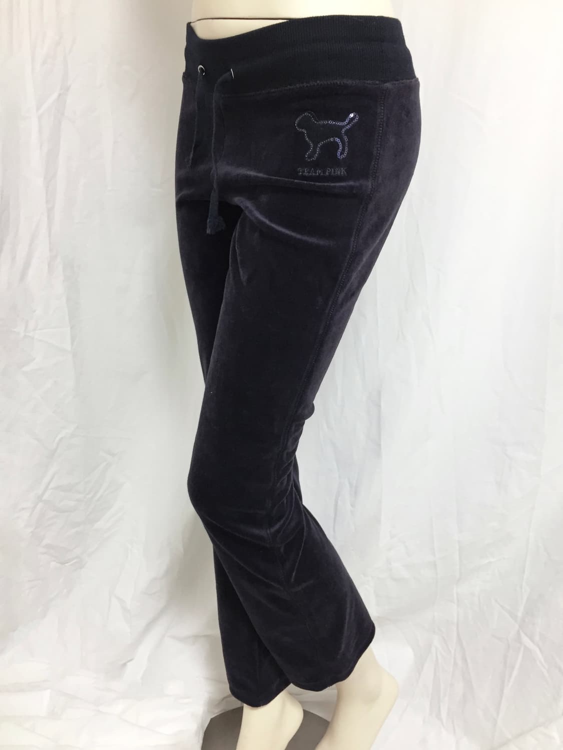 Navy Velvet  Pants  Sequin Patch Detail 상품이미지3