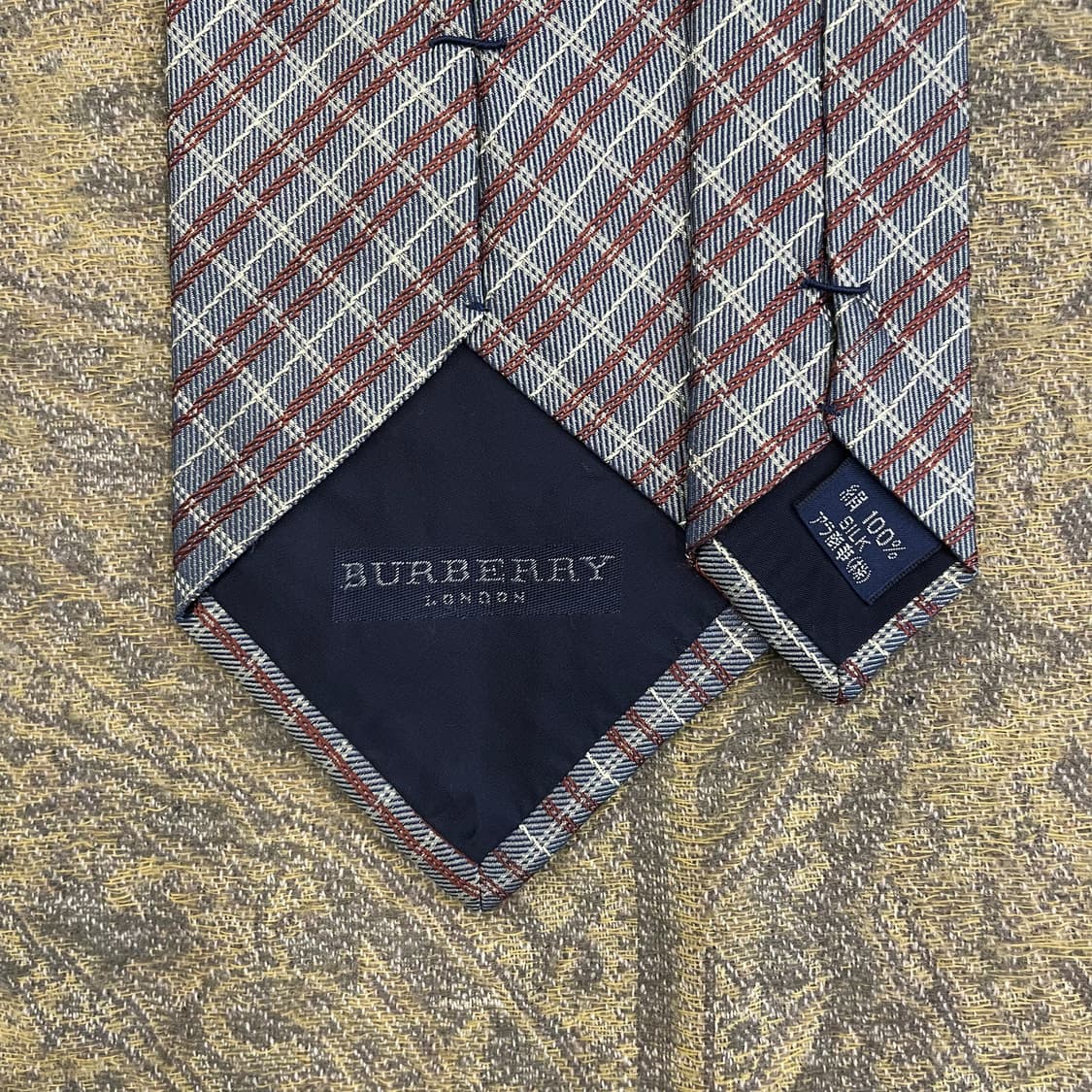 BURBERRY 버버리 실크 체크 넥타이 하이엔드 명품 타이 상품이미지4