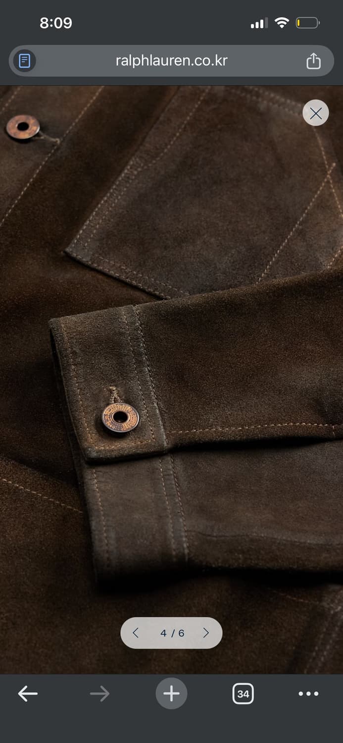 [새상품]rrl 러프아웃 스웨이드 재킷(빈티지 브라운, M사이즈) 상품이미지4