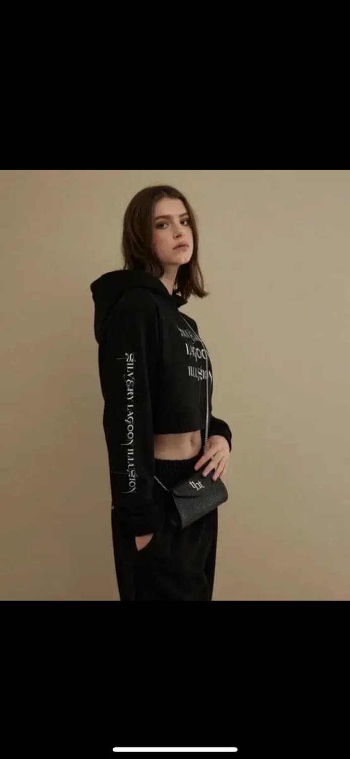 쓰리타임즈 Lagoon cropped hoodie 상품이미지2