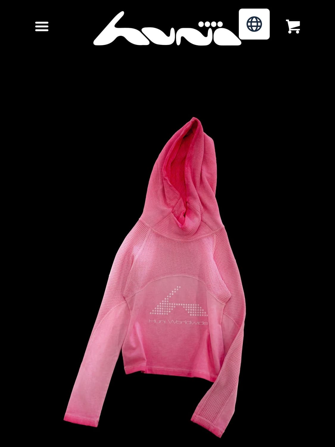 Hunnid design 와플 니트 후드 슬리브리스 pink 상품이미지2