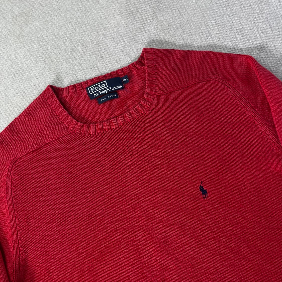 100 폴로랄프로렌 코튼 레드 니트 상품이미지2