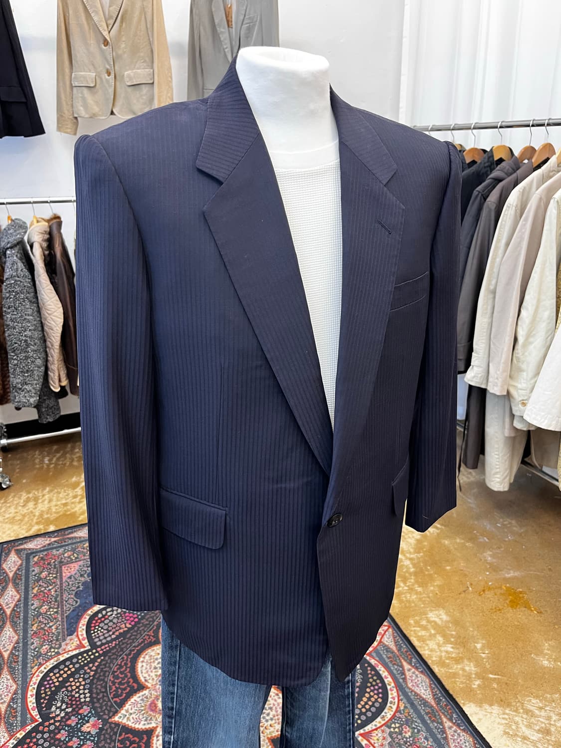 에르메네질도 제냐 스트라이프 울 테일러드 자켓 상품이미지1