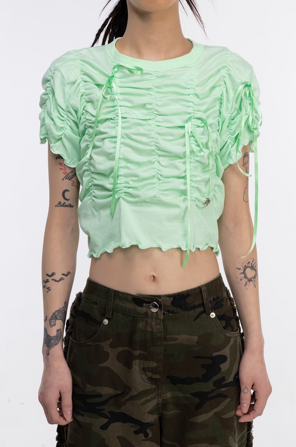 Gimmetheyoung 셔링 티셔츠 (새상품) 상품이미지1