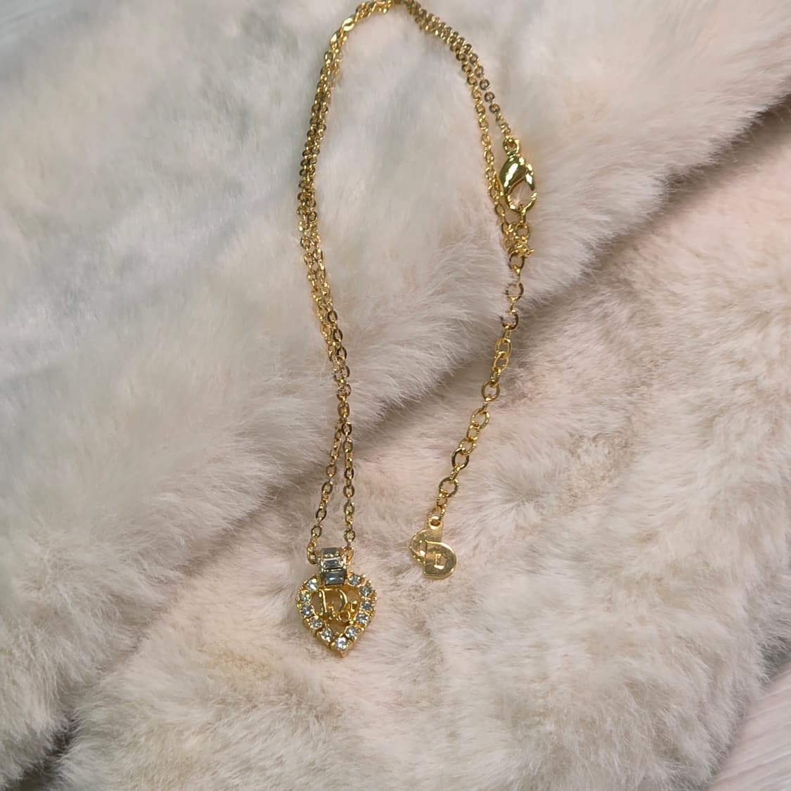 크리스찬 디올 하트 큐빅 DIOR 로고 목걸이 상품이미지3