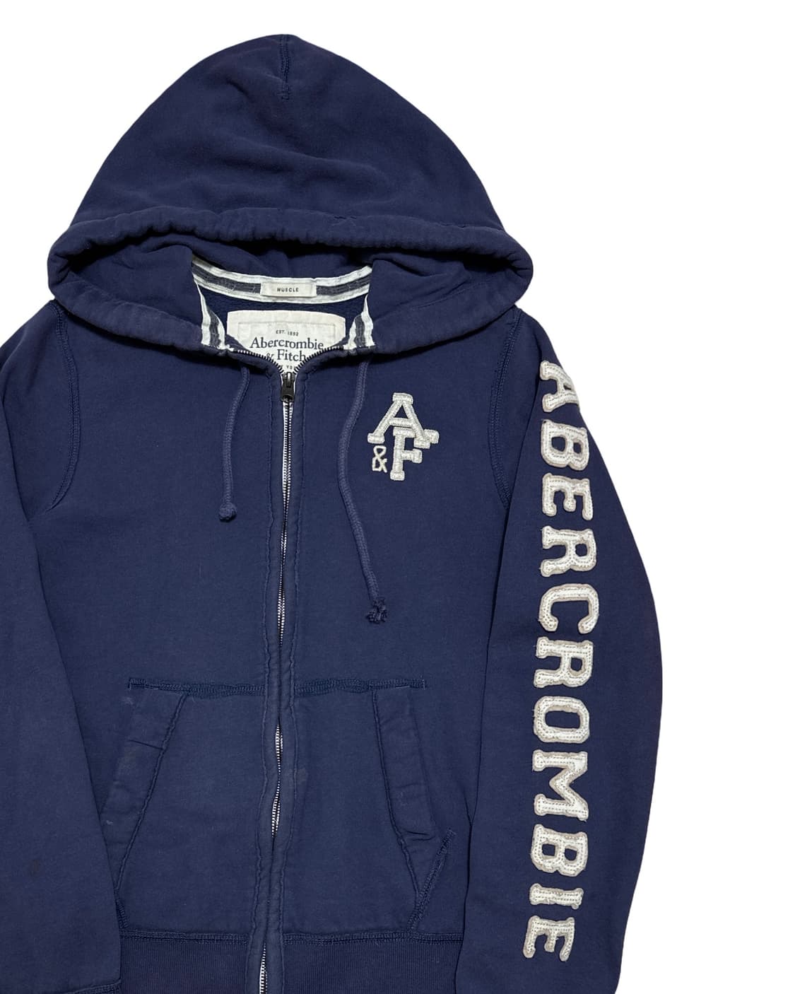 아베크롬비 스펠로고 네이비 후드집업 상품이미지2