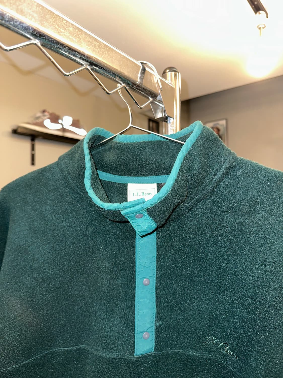 90’s LL Bean 4-button green fleecewear 상품이미지4